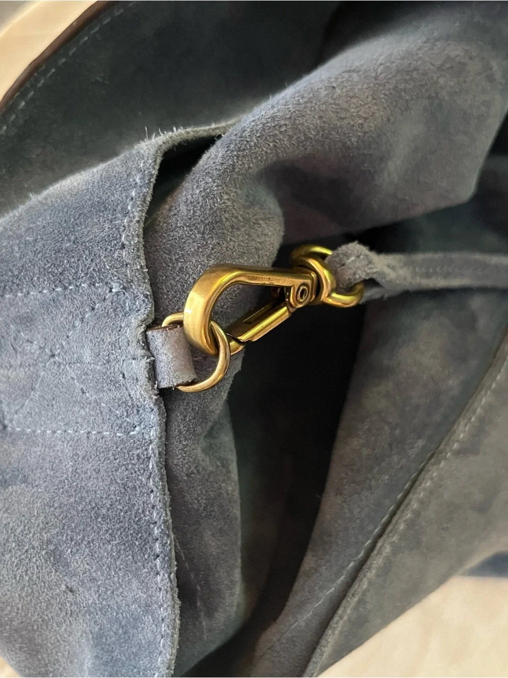 Gerard Darel Le Lady Hobo Bag - Blue Suede leather